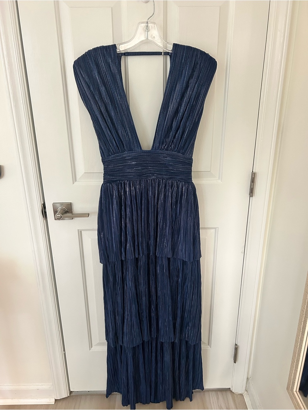 Sabina Musayev Judith Navy Tiered Gown Maxi Dress - Picture 3 of 7